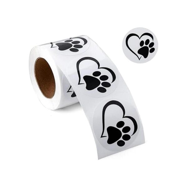 Pegatinas con forma de corazón con estampado de patas para_3