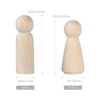 ULTNICE 20 piezas de muñeca de madera sin terminar cuerpo