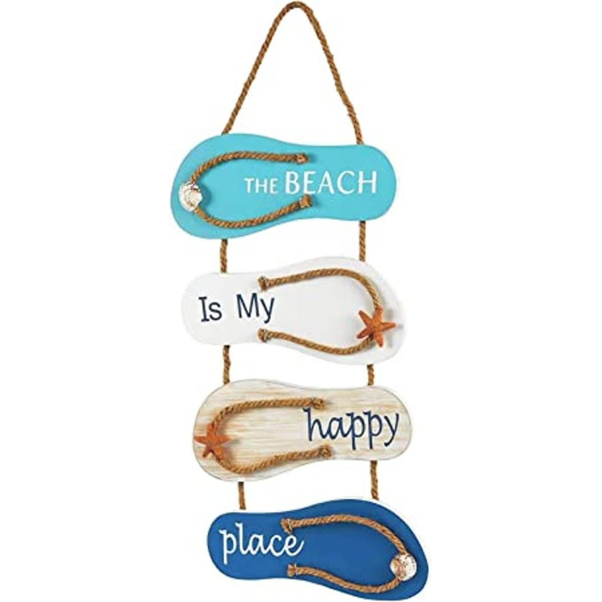 The Beach is My Happy Place letrero náutico colgante para