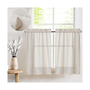 Jinchan Juego de cortinas con textura de lino ideales
