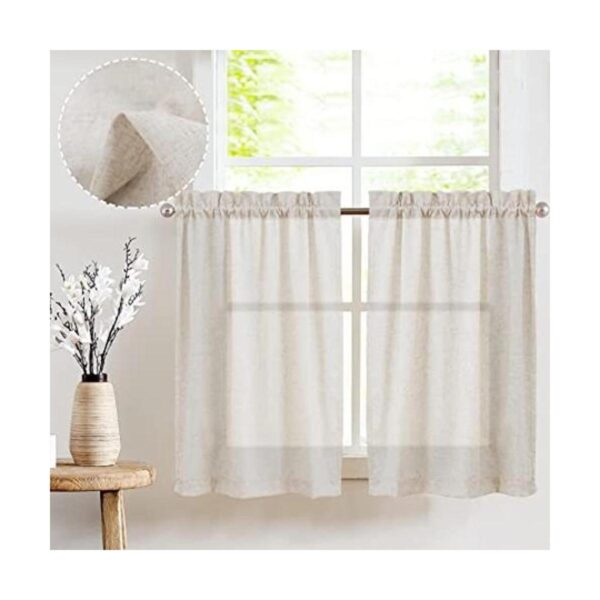 Jinchan Juego de cortinas con textura de lino ideales