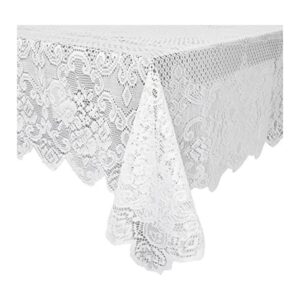 Mantel de encaje blanco para mesas rectangulares estilo