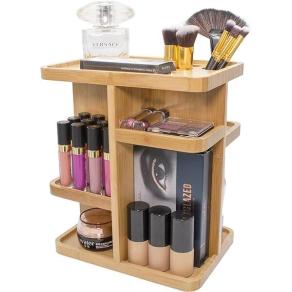 Sorbus Organizador de cosméticos de bambú de 360_1