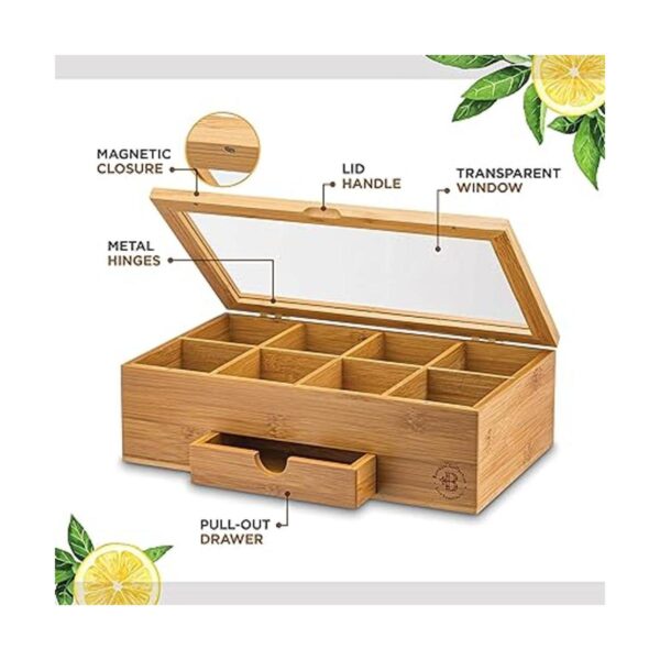 Organizador de caja de té de bambú de alta calidad baúl
