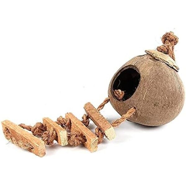 Jaula colgante para pájaros de fibra de coco natural para
