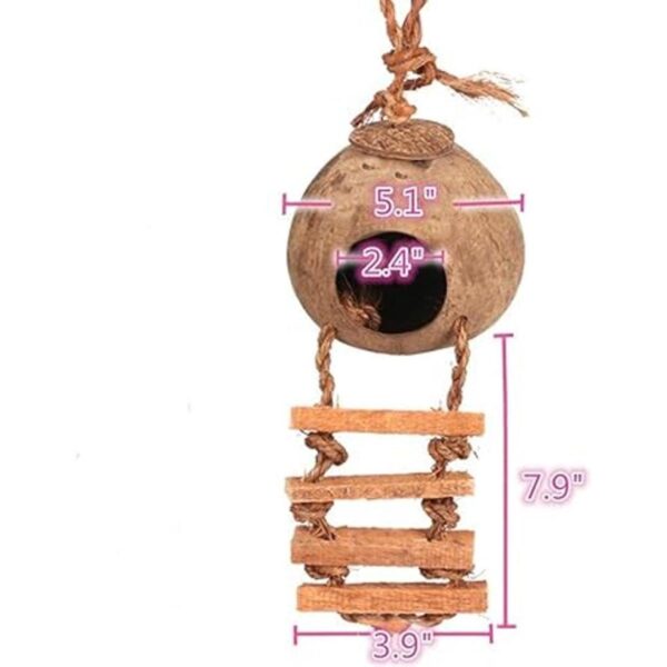 Jaula colgante para pájaros de fibra de coco natural para