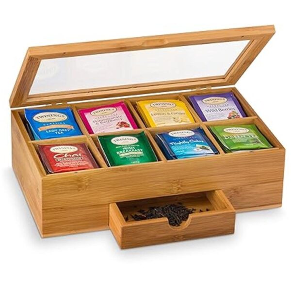 Organizador de caja de té de bambú de alta calidad baúl