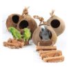 Jaula colgante para pájaros de fibra de coco natural para
