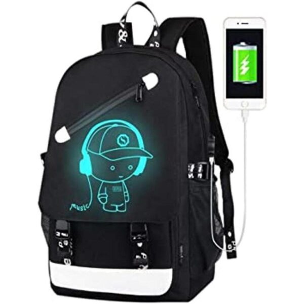 FLYMEI Mochila luminosa de anime para niños mochila para