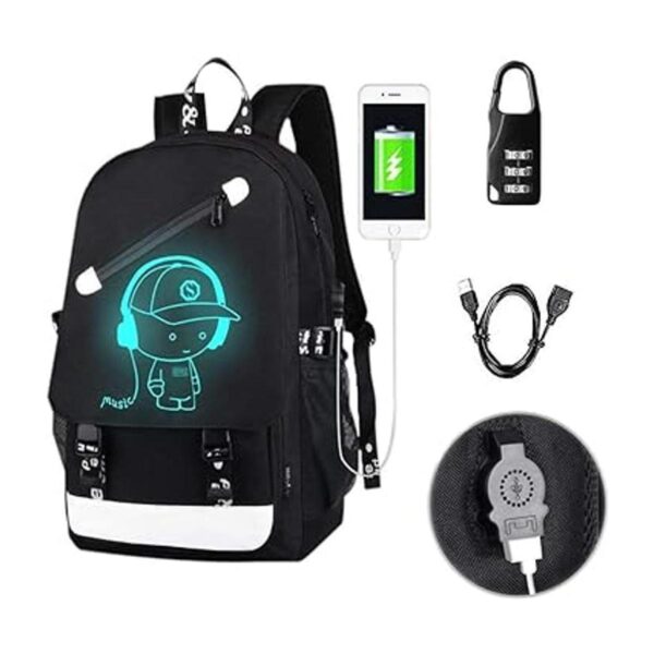 FLYMEI Mochila luminosa de anime para niños mochila para