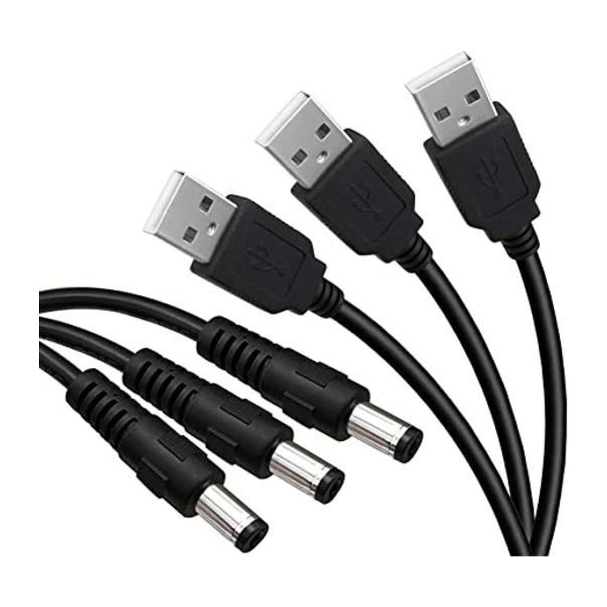 USB DC cable 5.5 x 2.1 mm 3 Pack