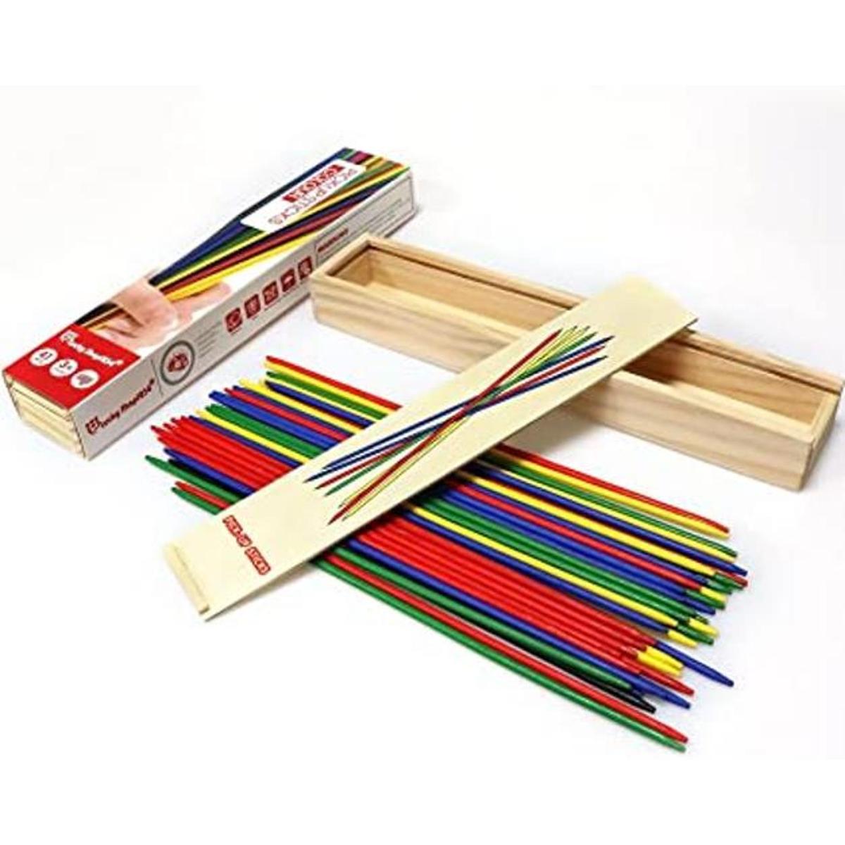Juego clásico de palillos delgados de madera 41 piezas