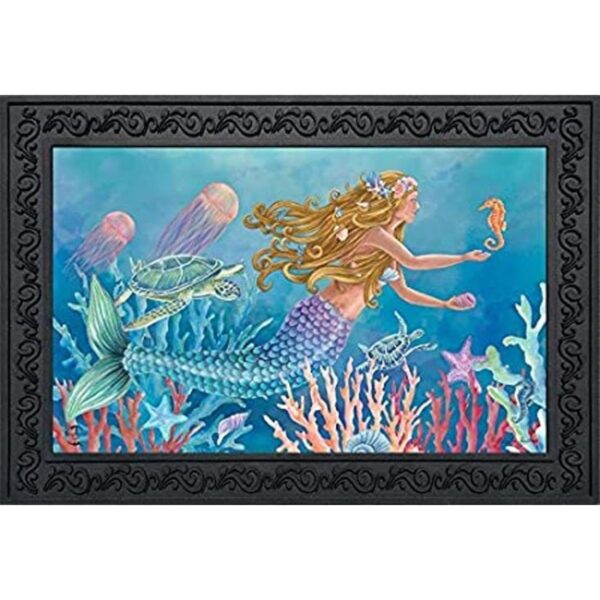 Felpudo de verano de sirena pez náutico 30 x 18_1