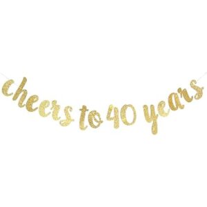 Pancarta Cheers to 40 Years Feliz 40 cumpleaños_1