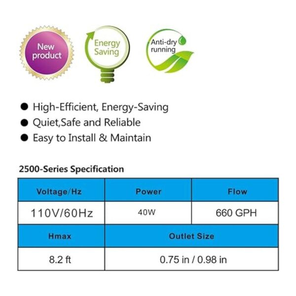 FREESEA Bomba de agua sumergible de 160 a 1100 GPH para_2