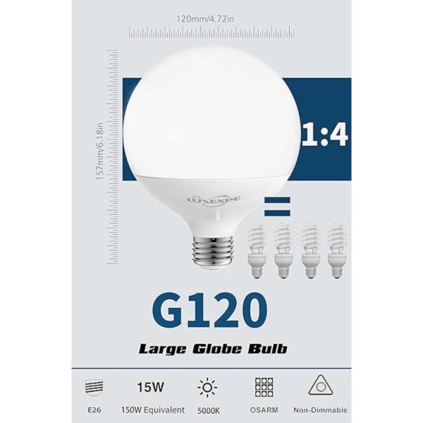 Bombilla LED bombilla de globo G120 15 W equivalente a_5