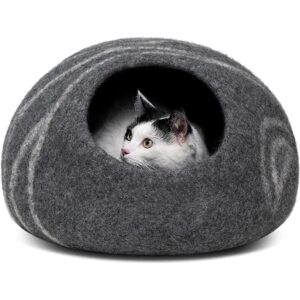 MEOWFIA Premium Felt Cat Bed Cave Handmade 100 Merino_1