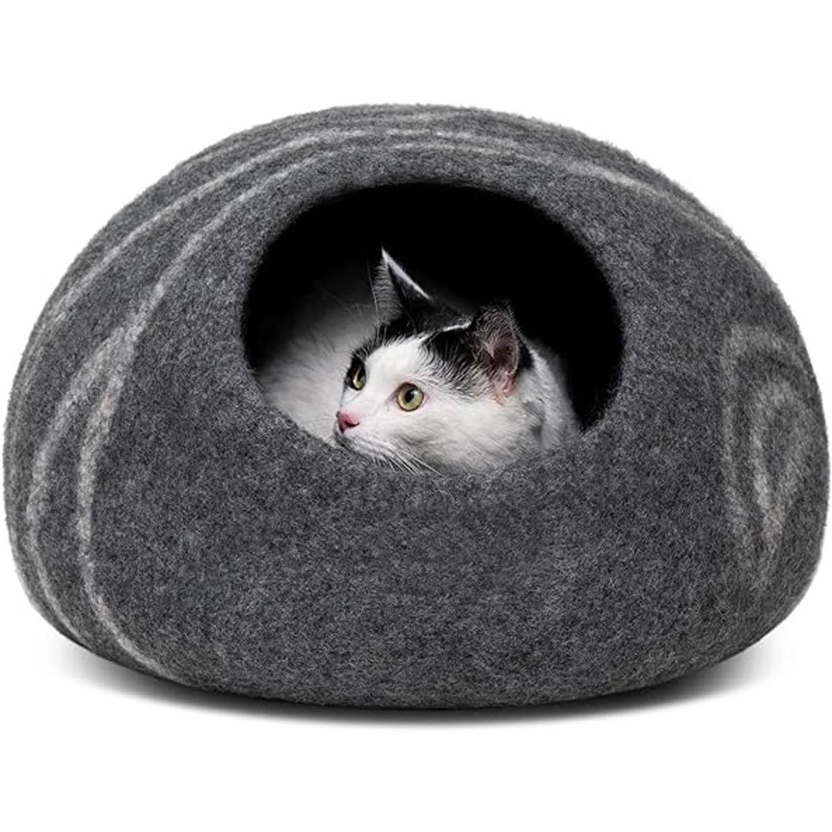 MEOWFIA Premium Felt Cat Bed Cave Handmade 100 Merino