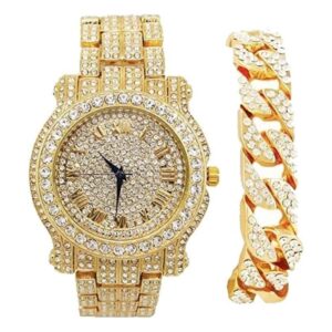 Reloj totalmente incrustado con brillantes de cristal muy