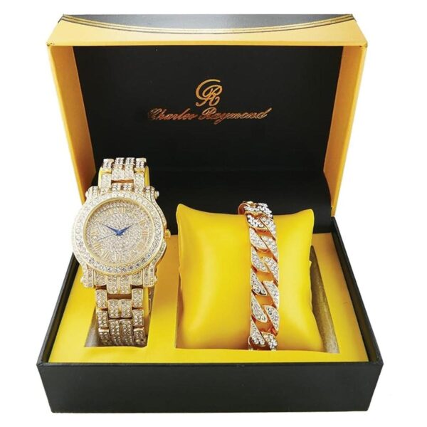 Reloj totalmente incrustado con brillantes de cristal muy