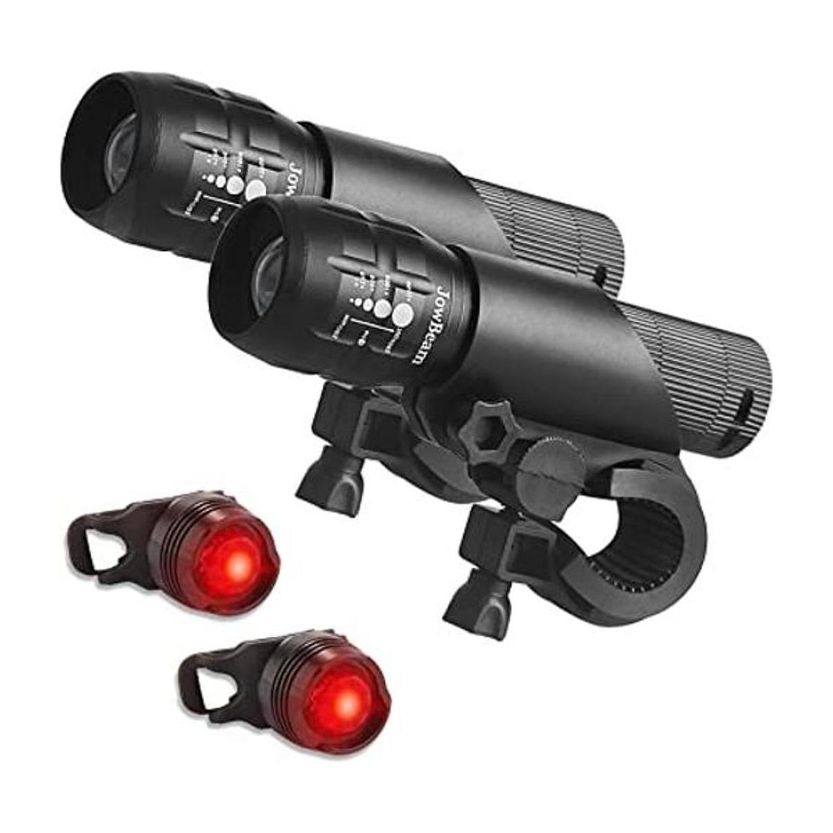 Juego de 2 luces de bicicleta súper brillantes ajustables