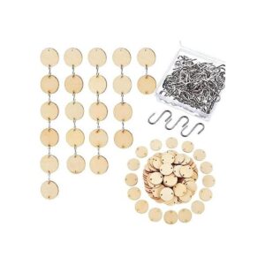 Etiquetas de madera de Navidad con 2 agujeros redondos de