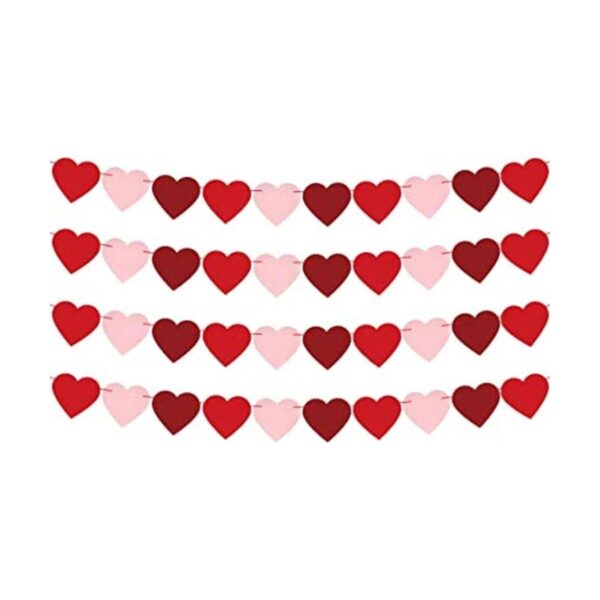 Guirnalda de San Valentín de fieltro corazón para_1