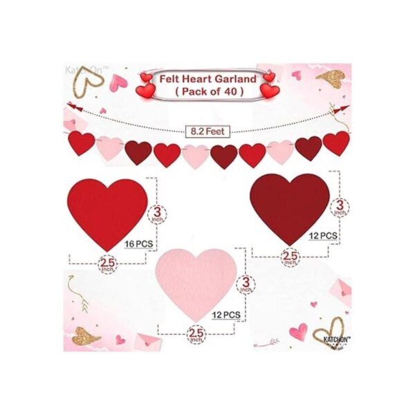 Guirnalda de San Valentín de fieltro corazón para_4