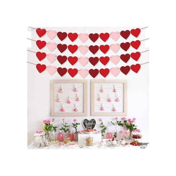 Guirnalda de San Valentín de fieltro corazón para_6