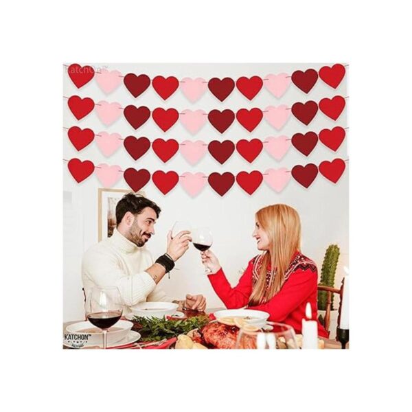 Guirnalda de San Valentín de fieltro corazón para_3