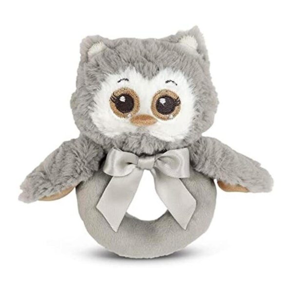 Bearington Baby Lil Owlie Sonajero de peluche 5.5 in_1