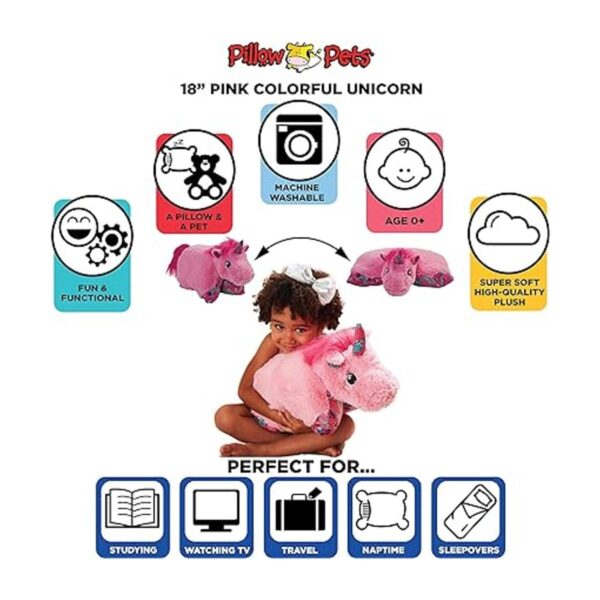 Pillow Pets Colorful Pink Unicorn Peluche de animal de_2