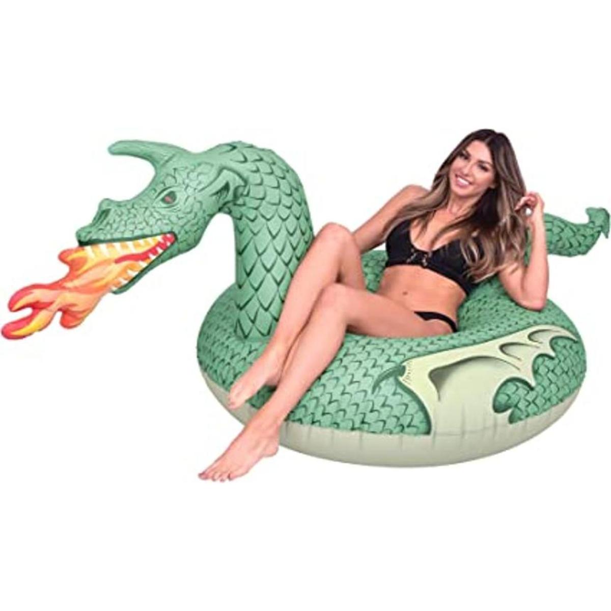 GoFloats Balsa inflable de tubo de fiesta de dragón de