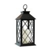 Bright Zeal Farol de vela vintage negro de 13.5 pulgadas