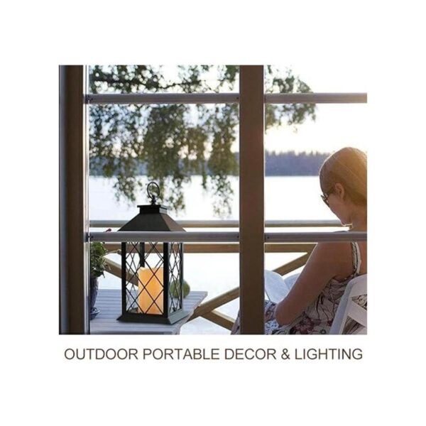 Bright Zeal Farol de vela vintage negro de 13.5 pulgadas
