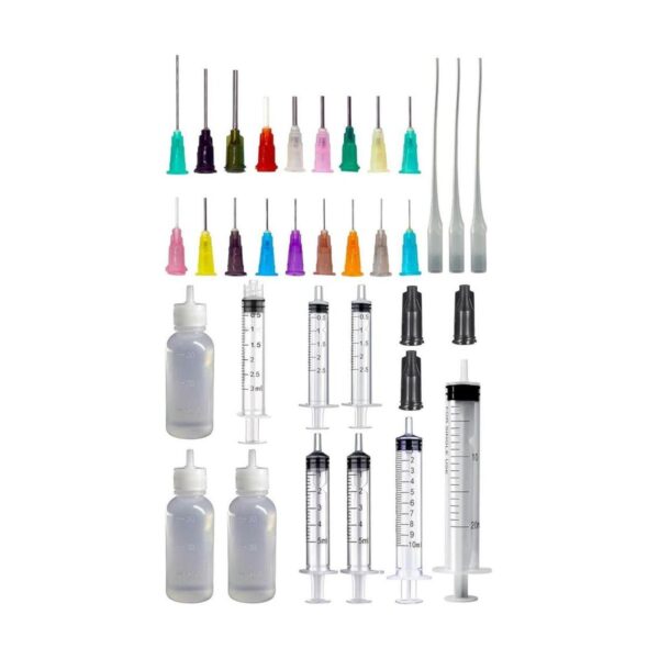 Kit aplicador de dispensadores jeringas botellas de