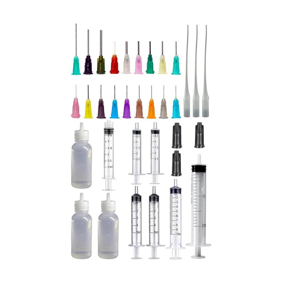 Kit aplicador de dispensadores jeringas botellas de