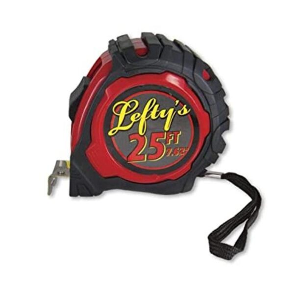 Cinta métrica para zurdos con protector de goma de 25 pies_1