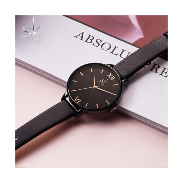 SHENGKE Creative Simplicity Reloj de cuero genuino para_3