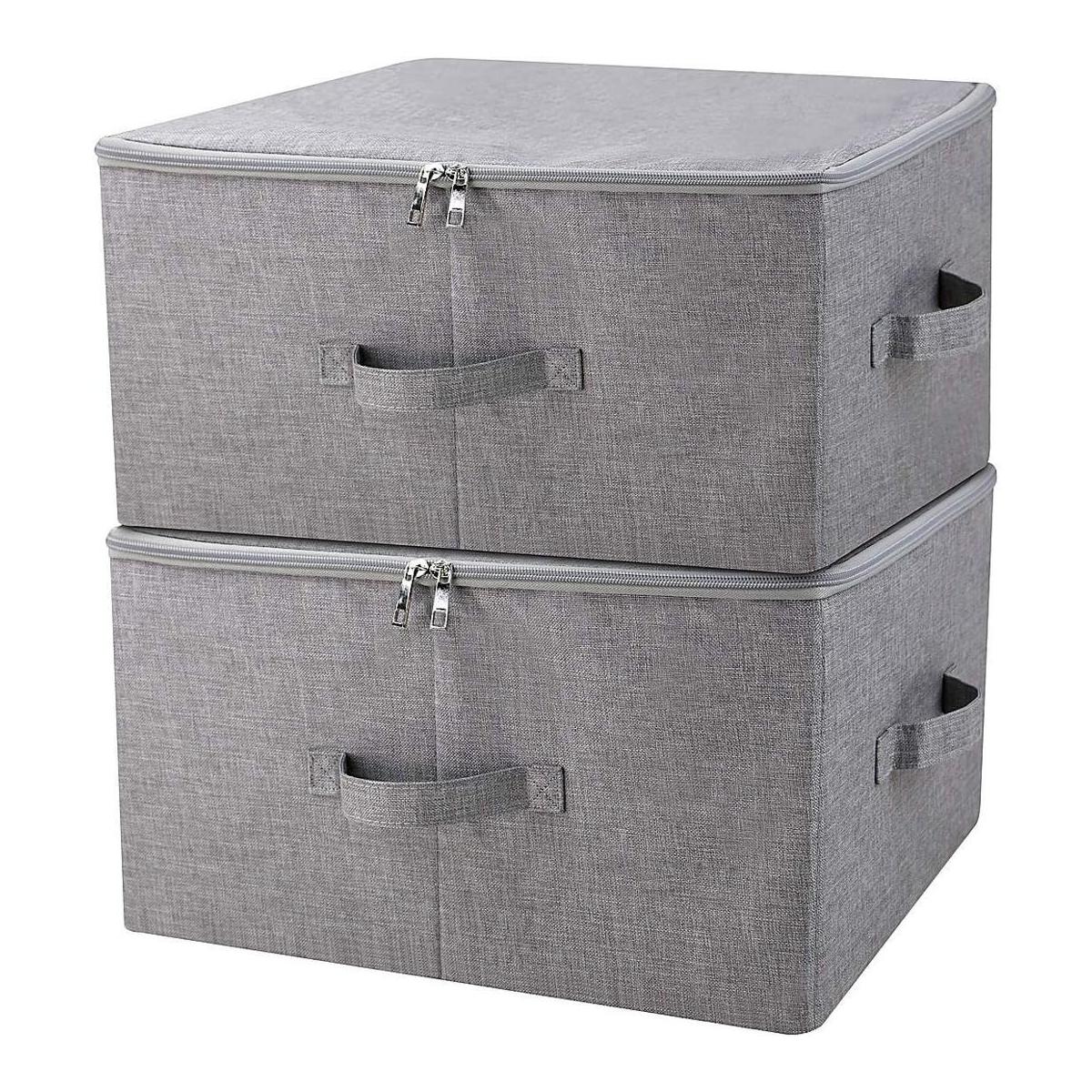 Caja de almacenamiento plegable con tapa y asas cesta de