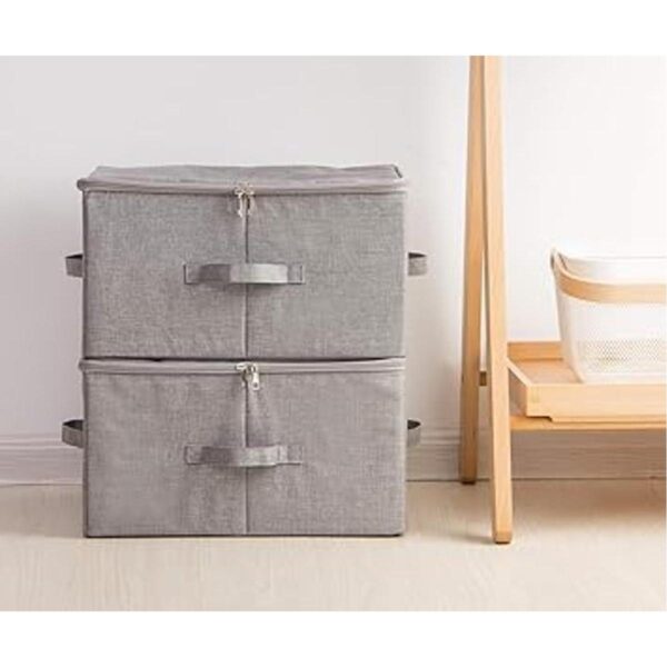 Caja de almacenamiento plegable con tapa y asas cesta de_2