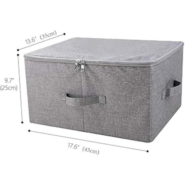 Caja de almacenamiento plegable con tapa y asas cesta de_3