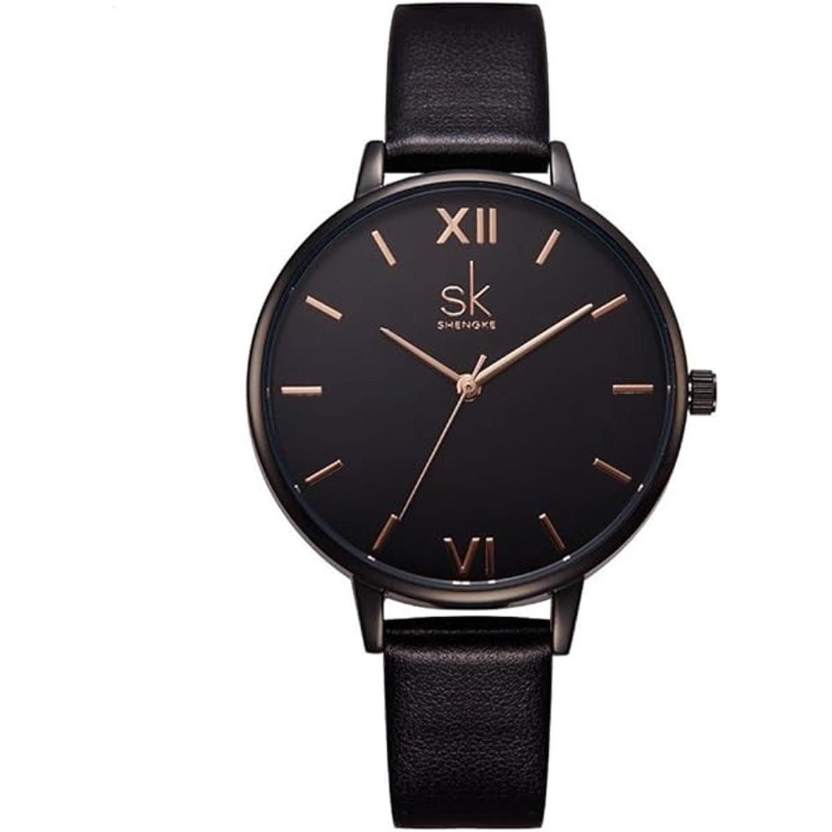 SHENGKE Creative Simplicity Reloj de cuero genuino para