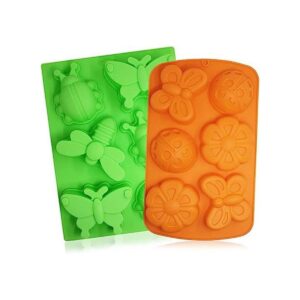 SENHAI 2 Pcs Insect shape Silicone Trays 6Cavity 3D