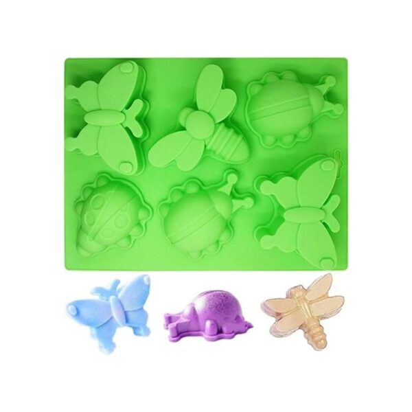 SENHAI 2 Pcs Insect shape Silicone Trays 6Cavity 3D