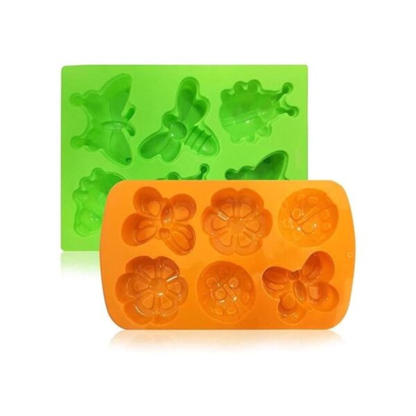 SENHAI 2 Pcs Insect shape Silicone Trays 6Cavity 3D