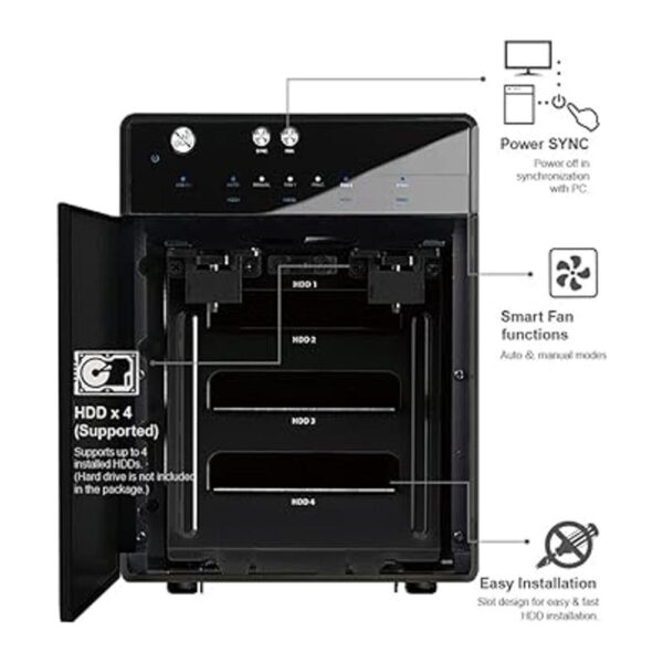 Armario para disco duro Mediasonic USB 3.1 4 Bay 3.5_3