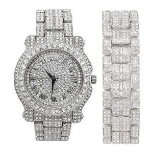 Blinged Out reloj redondo de lujo para hombre con esfera