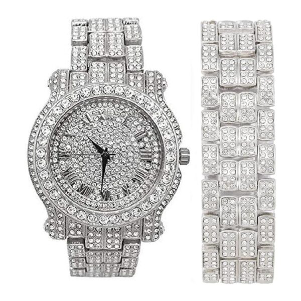 Blinged Out reloj redondo de lujo para hombre con esfera