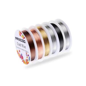 PAXCOO Paquete de 6 alambres para joyería para hacer joyas